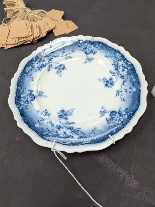 teal blue transfer ware salad plates
