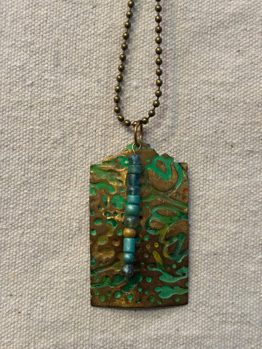 necklace embossed copper