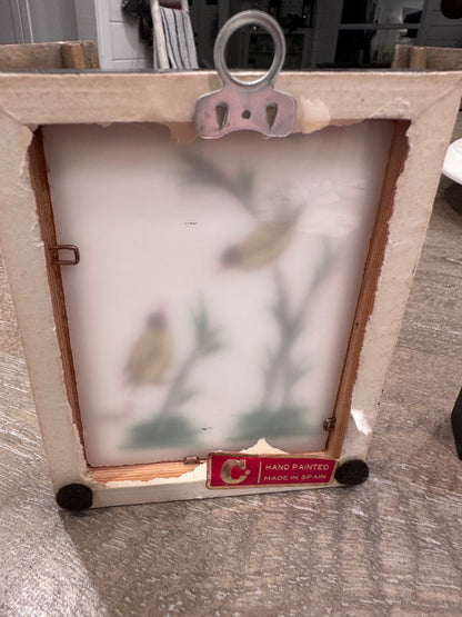 Pair of MCM made in Spainbird paintings miniature