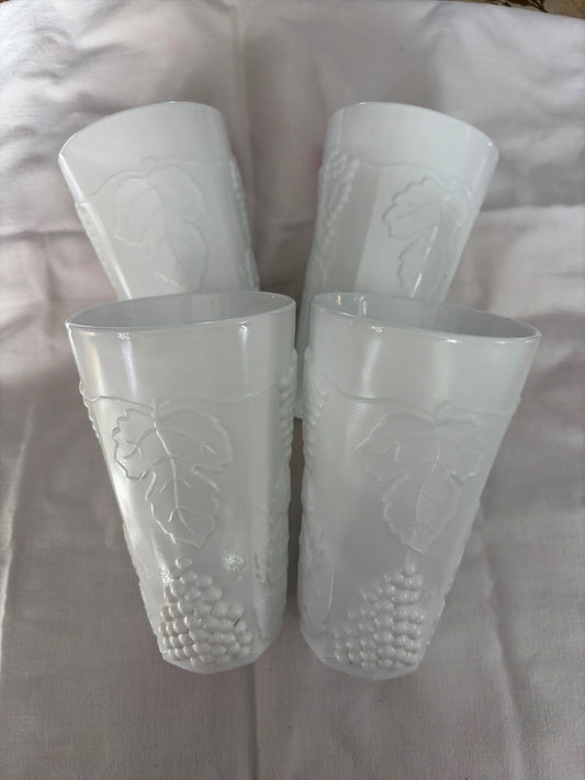 4 Colony Milk Glass Tumblers