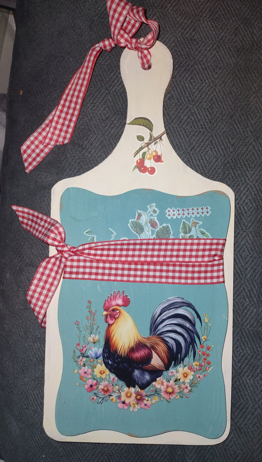 Cutting board rooster cherry