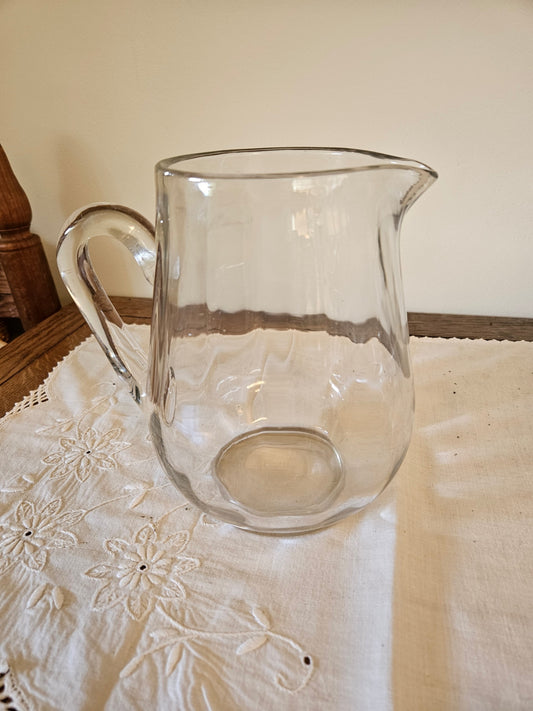 Heavy blown glass beverage pitcher