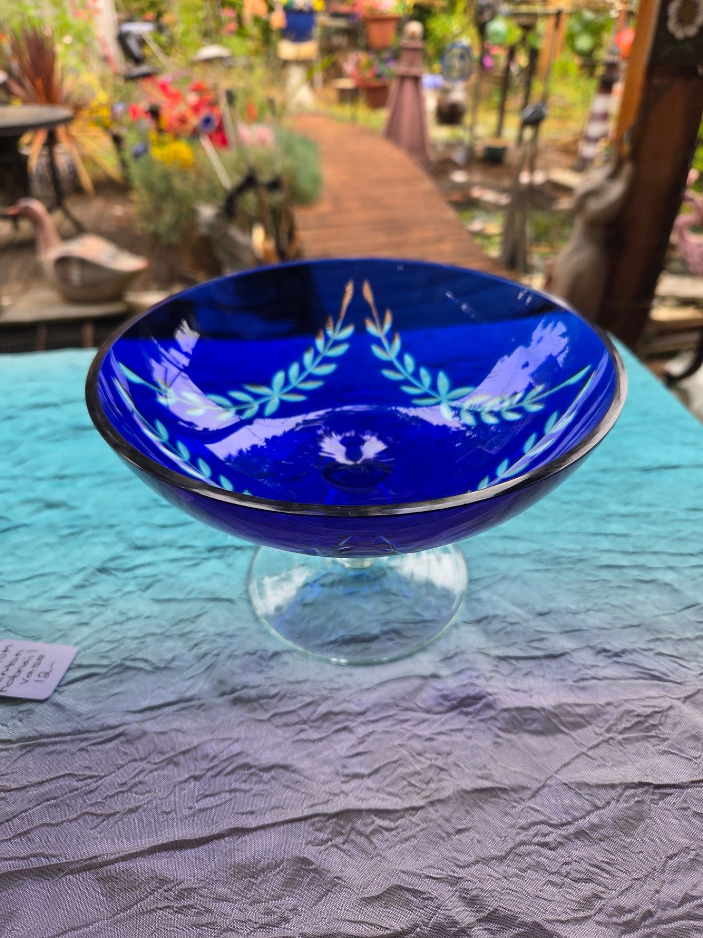 Czech cobalt blue compote