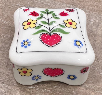 Takahashi hearts and flowers trinket box