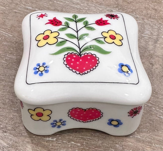 Takahashi hearts and flowers trinket box