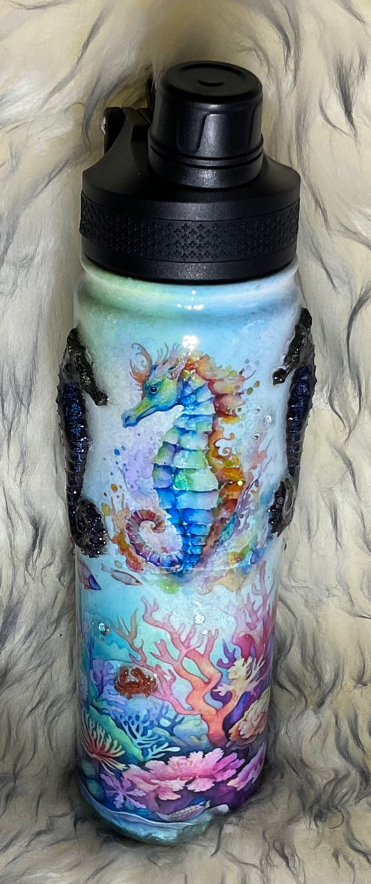 Seahorse  ocean 24oz stainless steel water bottle 