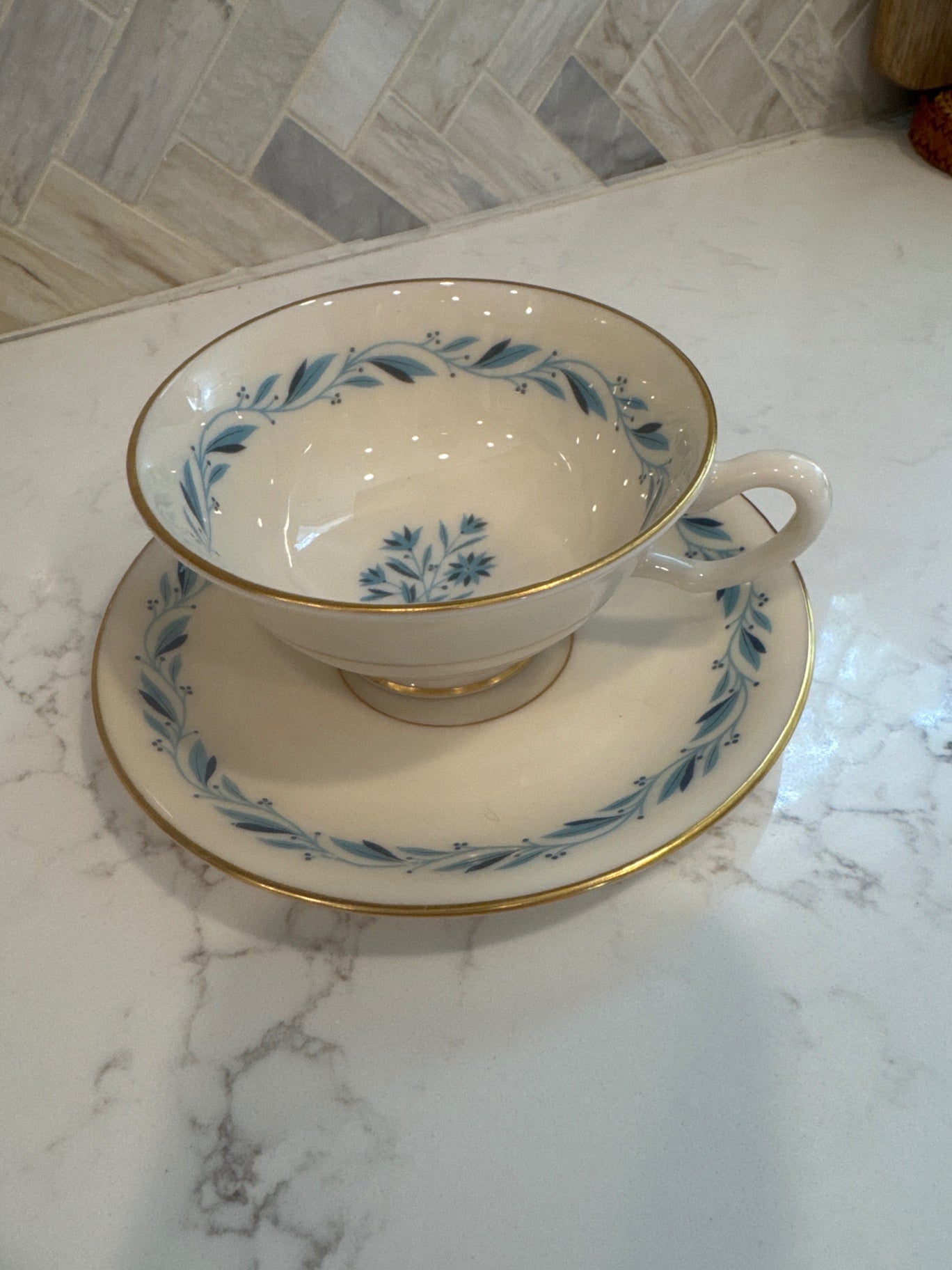 Lenox Blue Ridge Teacup/Saucer 