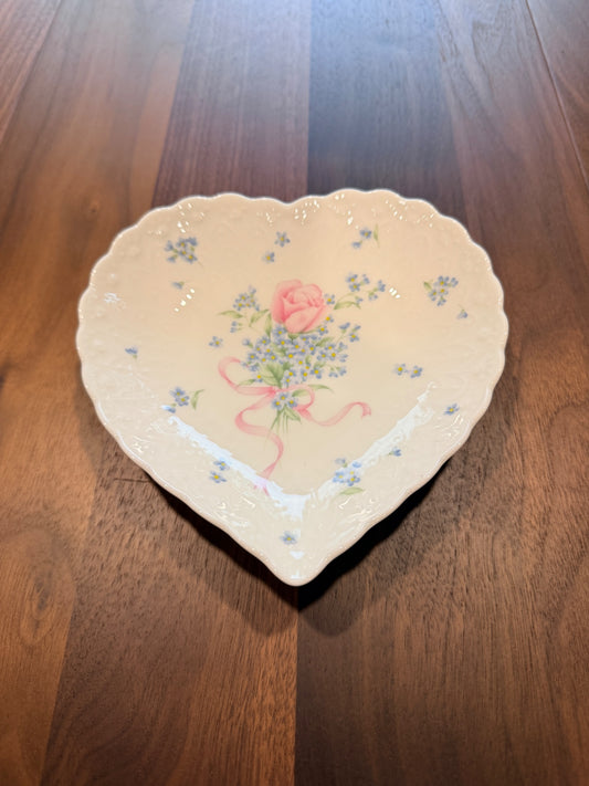 Vtg Mikasa Japan Porcelain 'Always & Forever' Heart Trinket Dish