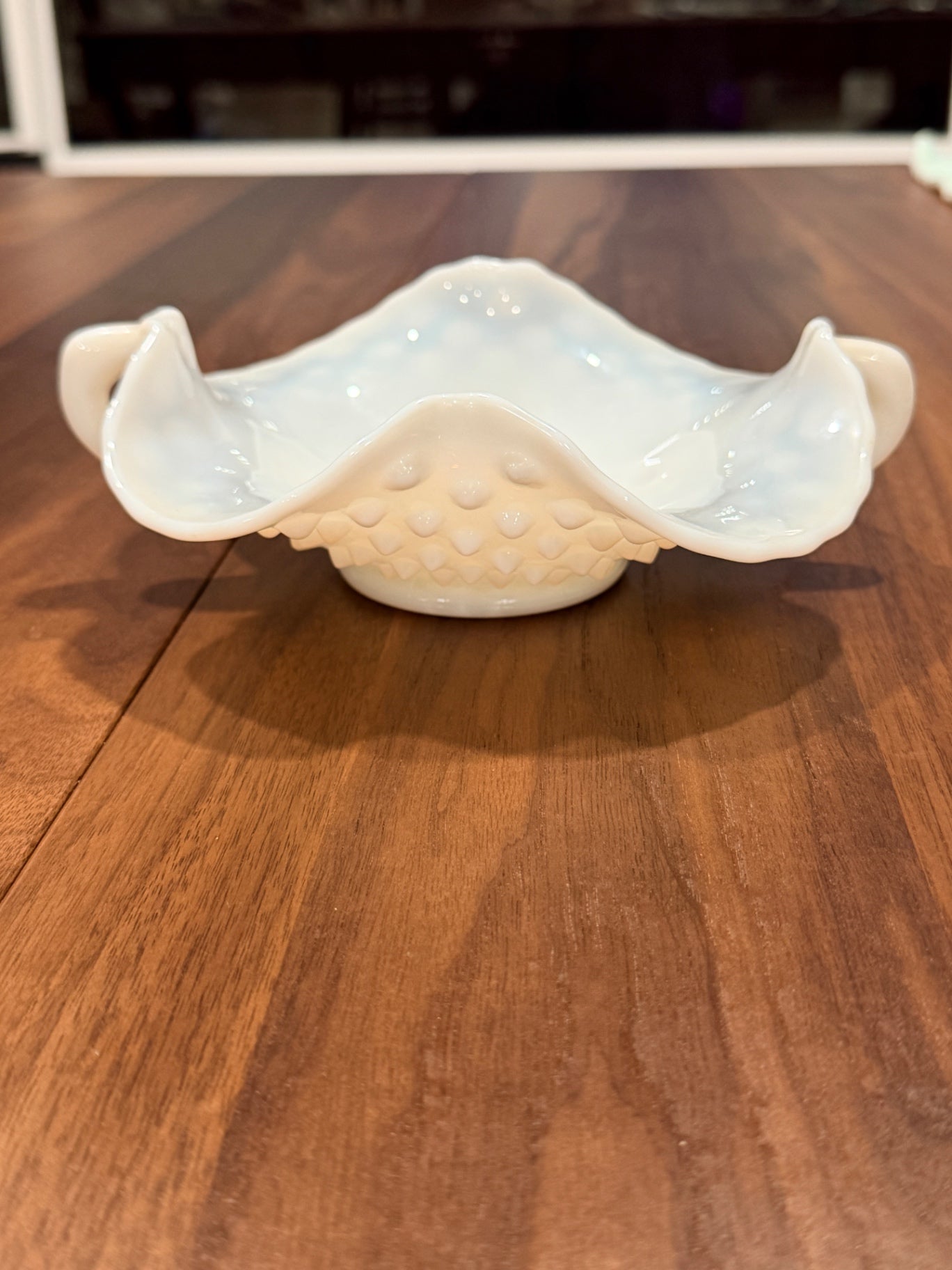 Vtg Fenton White Hobnail Milk Glass Candy Dish