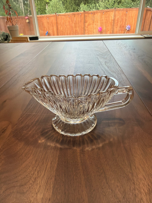 Vtg Mikasa 'Royal Suite' Lead Crystal Footed Sauce Boat