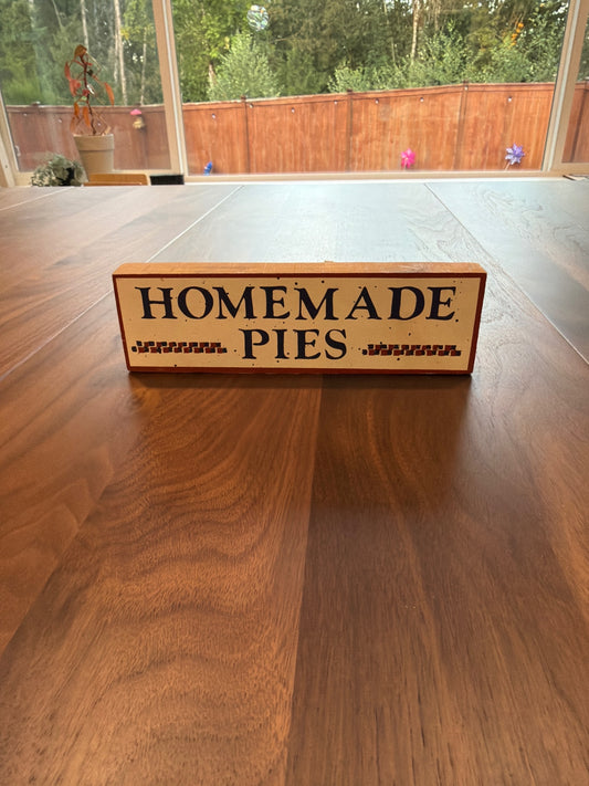 'Homemade Pies' Wooden Sign