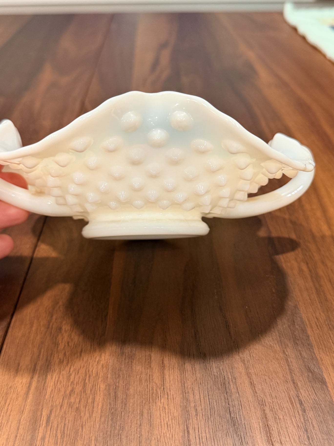 Vtg Fenton White Hobnail Milk Glass Candy Dish