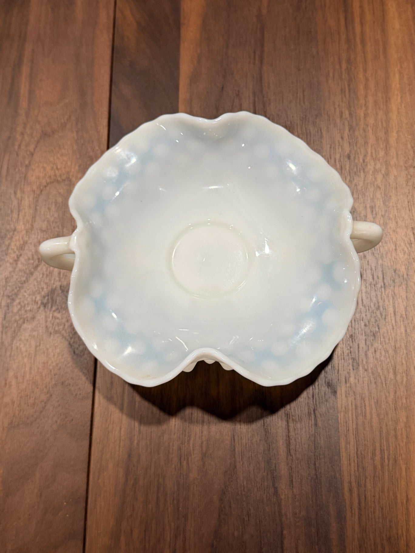 Vtg Fenton White Hobnail Milk Glass Candy Dish
