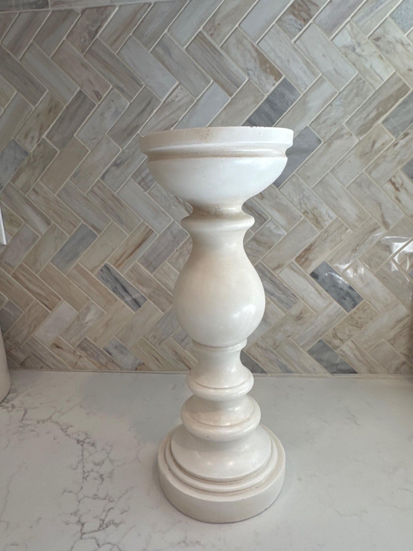 White Candle Holder