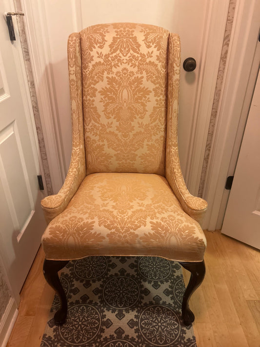 Peach damask chair