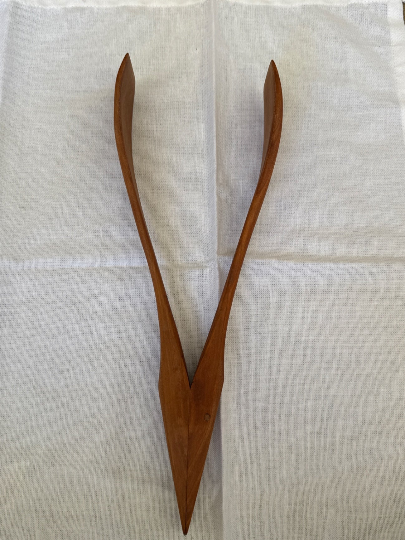 Chasnoff studio, handcrafted wood salad tongs