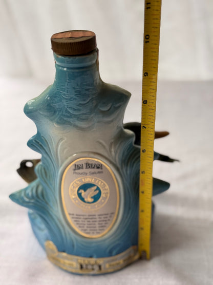 Vintage 1974 Jim Beam Ducks Unlimited Decanter - Mallard Duck & Cattails Regal China Bottle