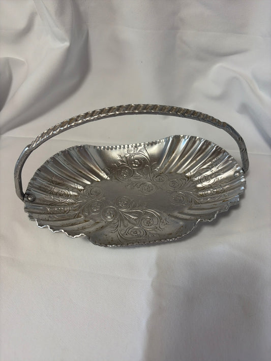 Floral themed aluminum basket 