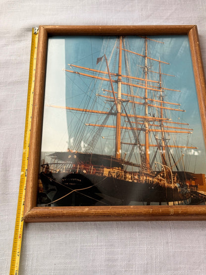 Vintage Framed Photographic Print of the Historic Ship Balclutha San Francisco