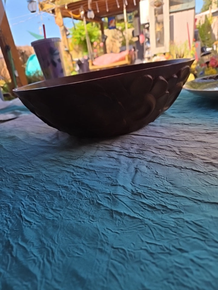Hand carved large wooden bowl