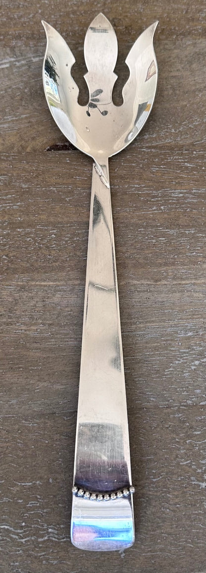 Mexican three crown silver serving fork