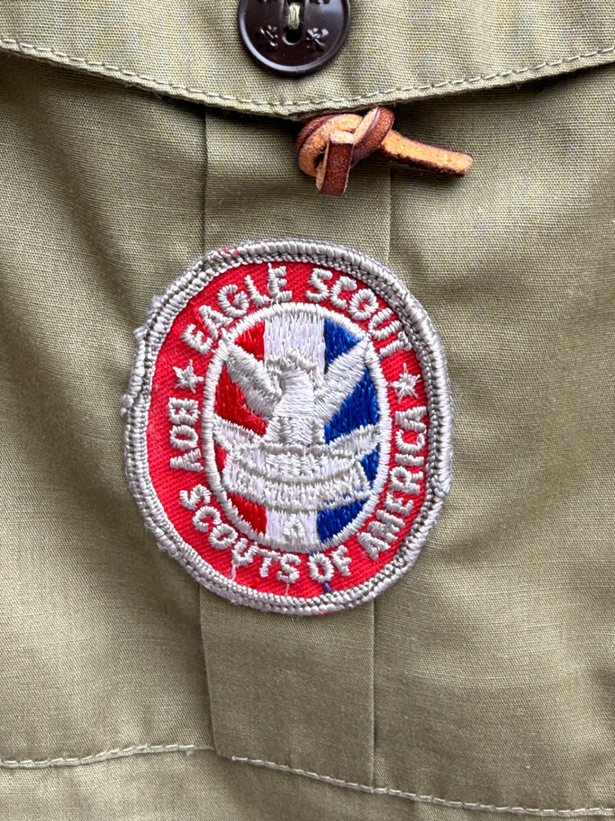Vintage 1960s Boy Scouts BSA Eagle Scout Uniform Set – Shirt, Pants, Sash with 21 Merit Badges & Order of the Arrow Patches (Reno, NV)