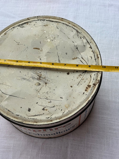 Vintage 1920s Campfire Marshmallows 5lb Tin Canister – Original 10” Antique Advertising
