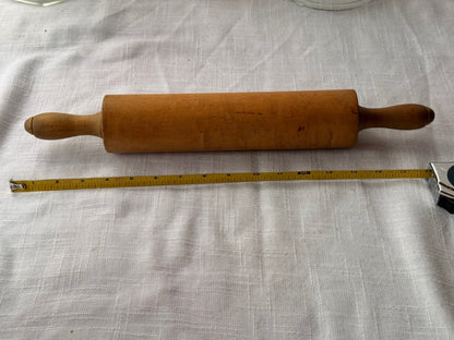 Vintage Farmhouse Turned Wood Rolling Pin with Handles