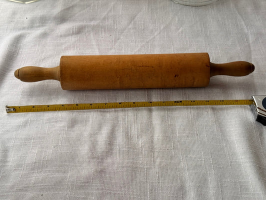 Vintage Farmhouse Turned Wood Rolling Pin with Handles
