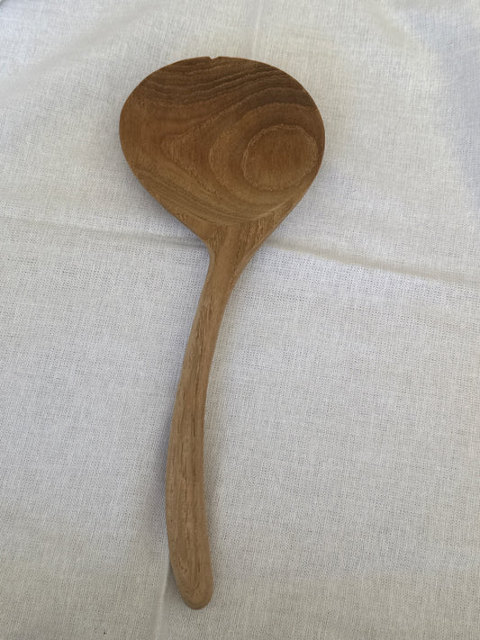 Offset wood spoon as found