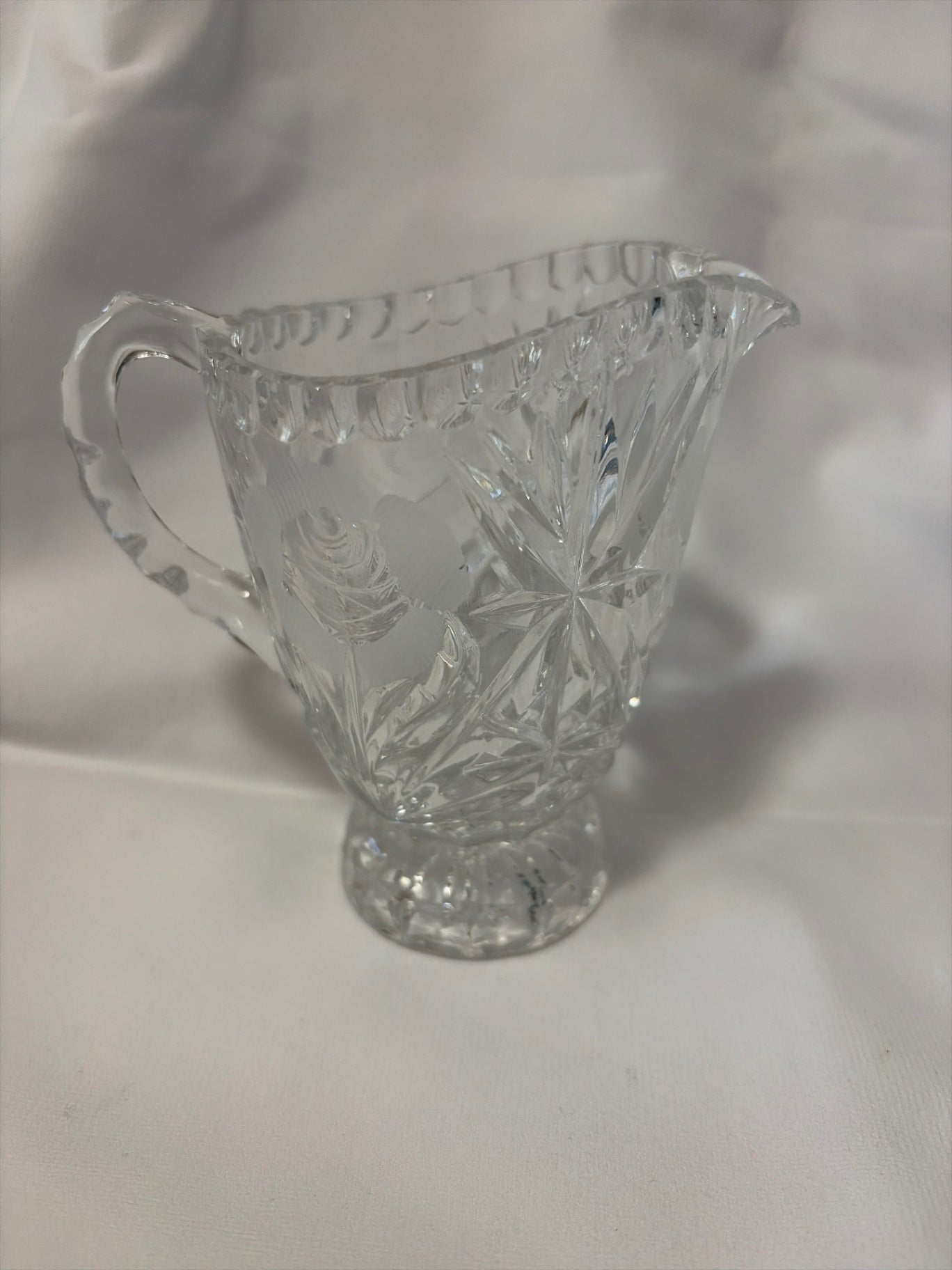 Clear cut crystal creamer