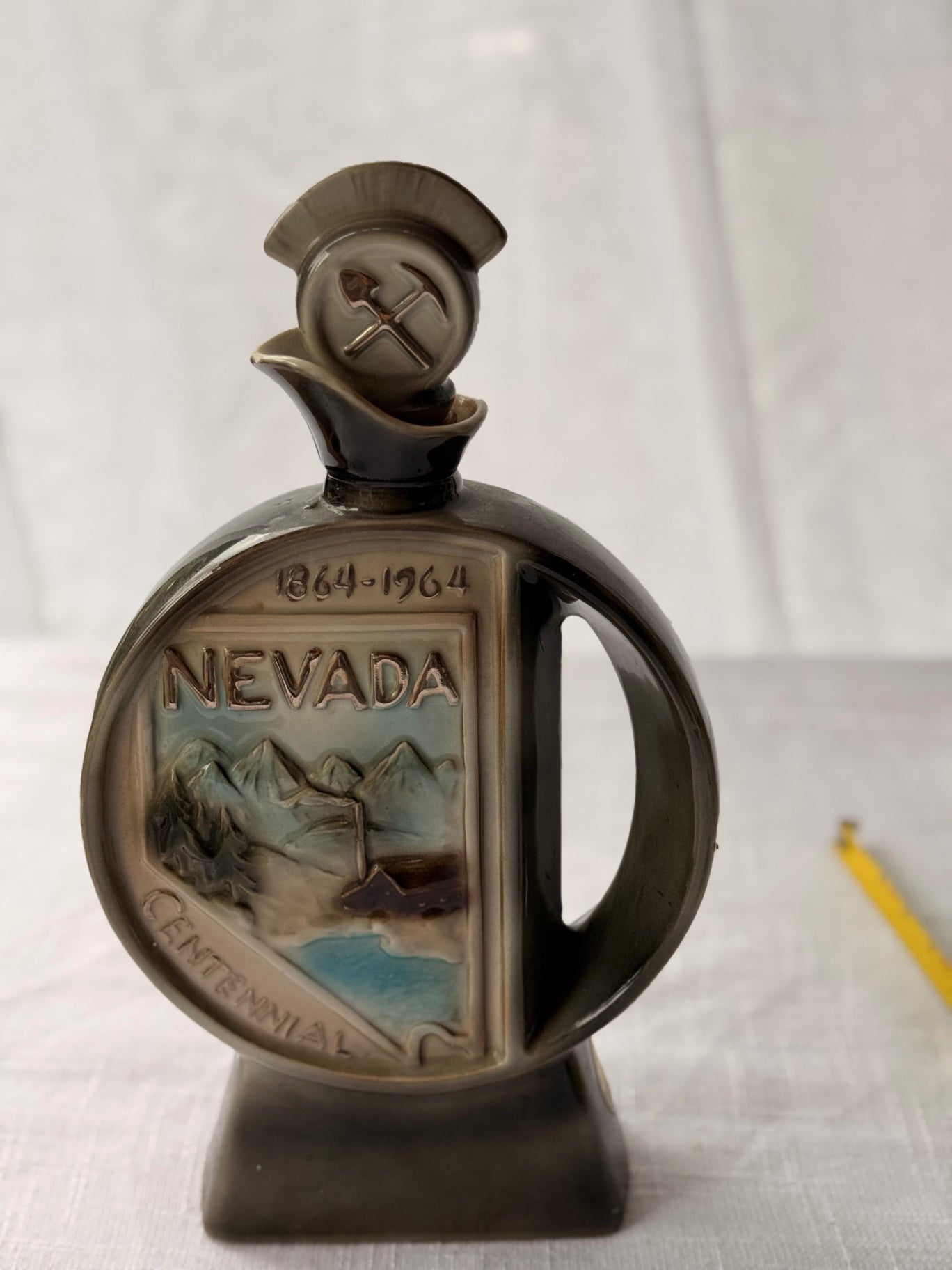 Vintage 1964 Nevada Centennial Jim Beam Decanter - Regal China Mining Bottle