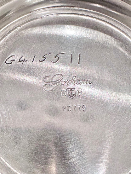 Paul Revere style silver bowl w/script monogram 