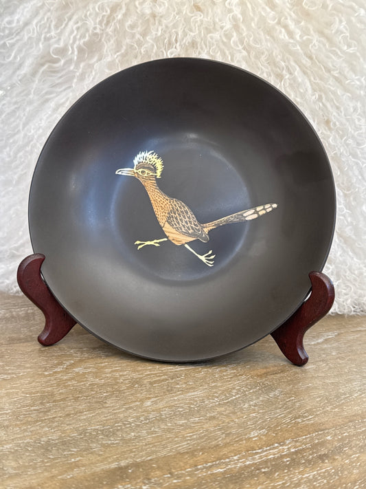 Vintage men century Couroc of Monterey 7.75” Roadrunner bowl