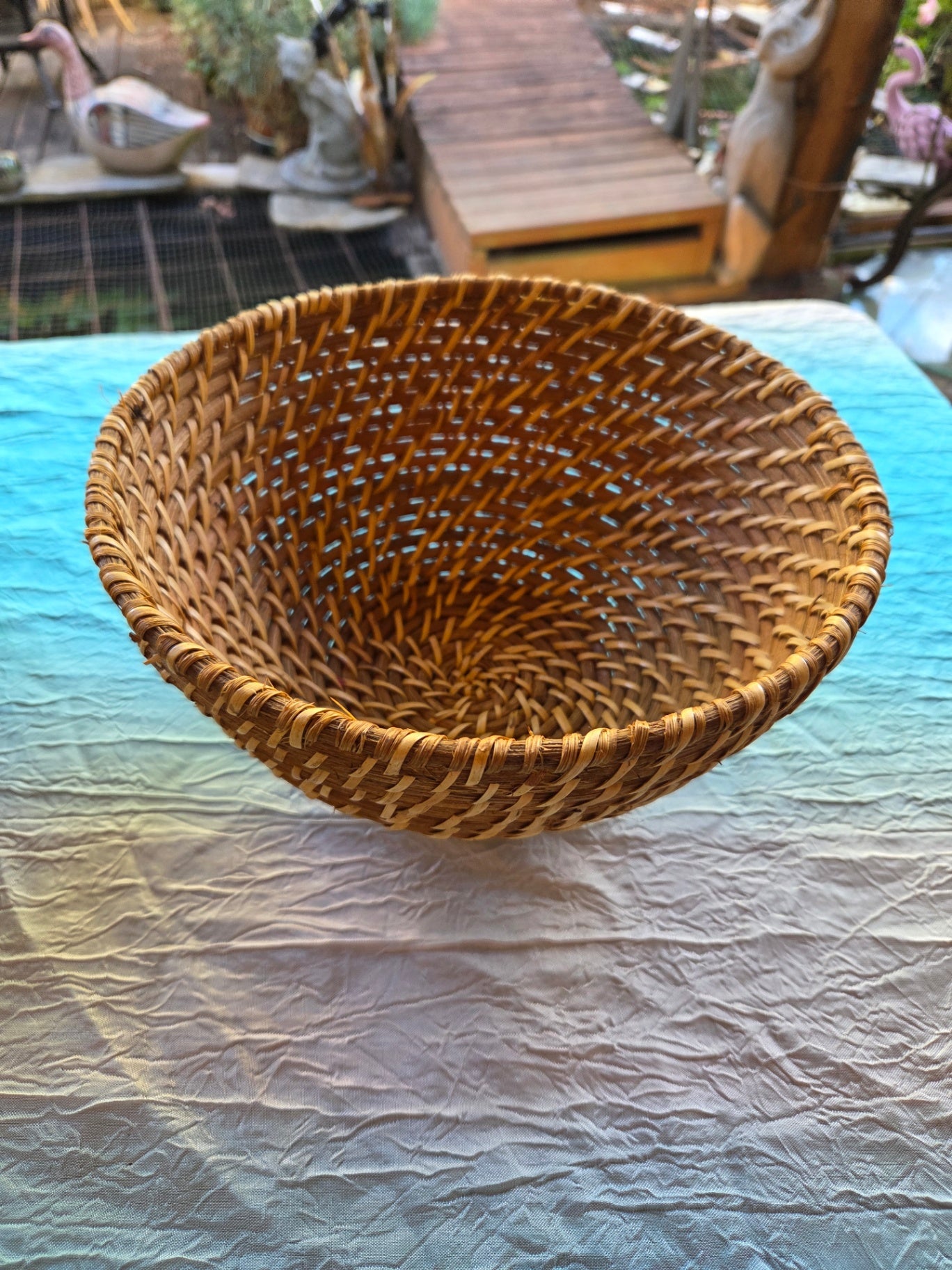 Large rattan bowl