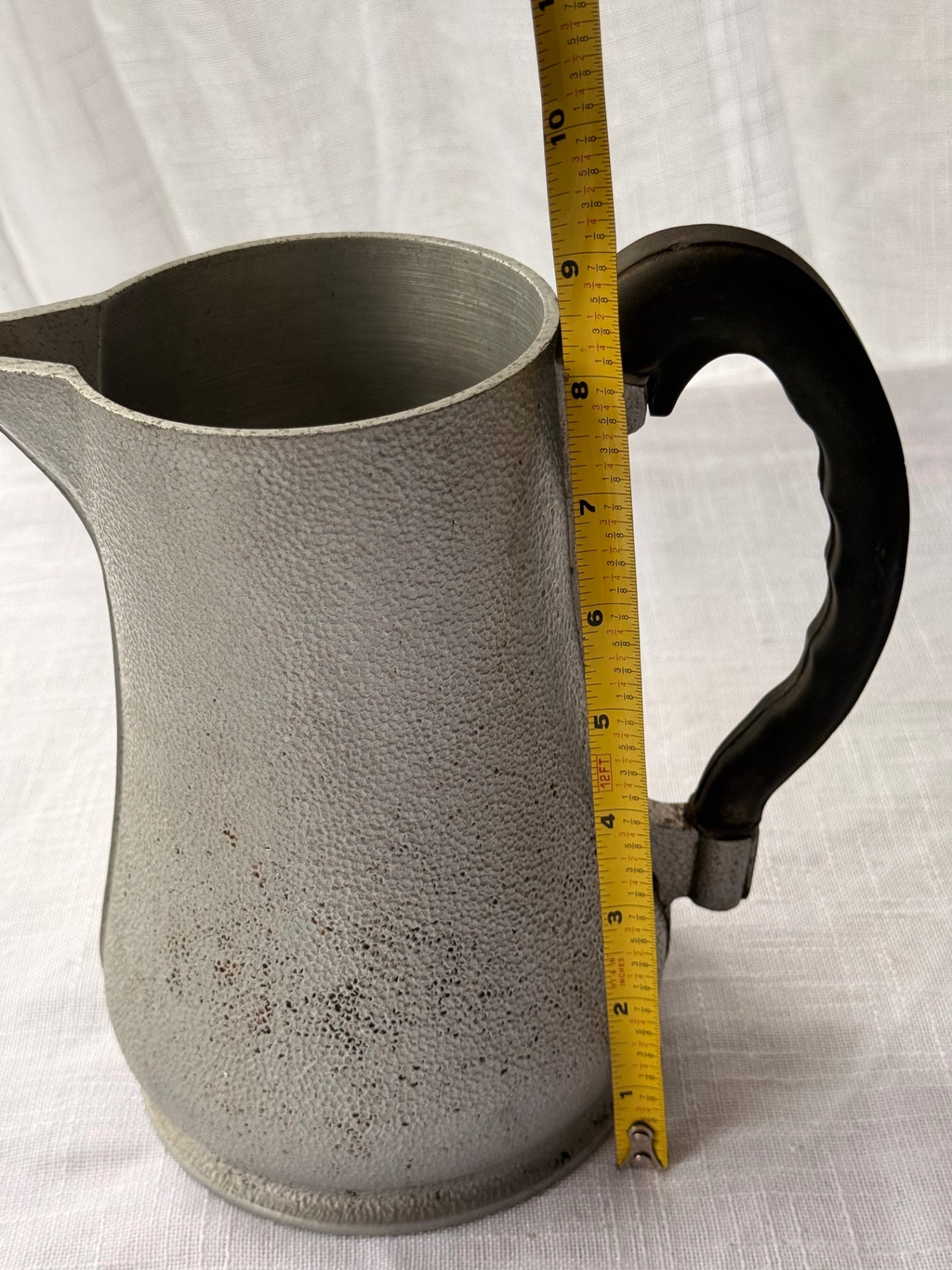 Vintage Guardian Service Hammered Cast Aluminum Pitcher with Bakelite Handle