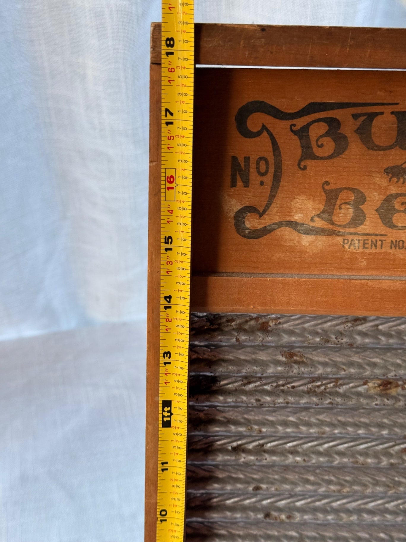 Vintage Miniature "Busy Bee No. 16" Wooden Washboard - Antique Patent No. 1896077