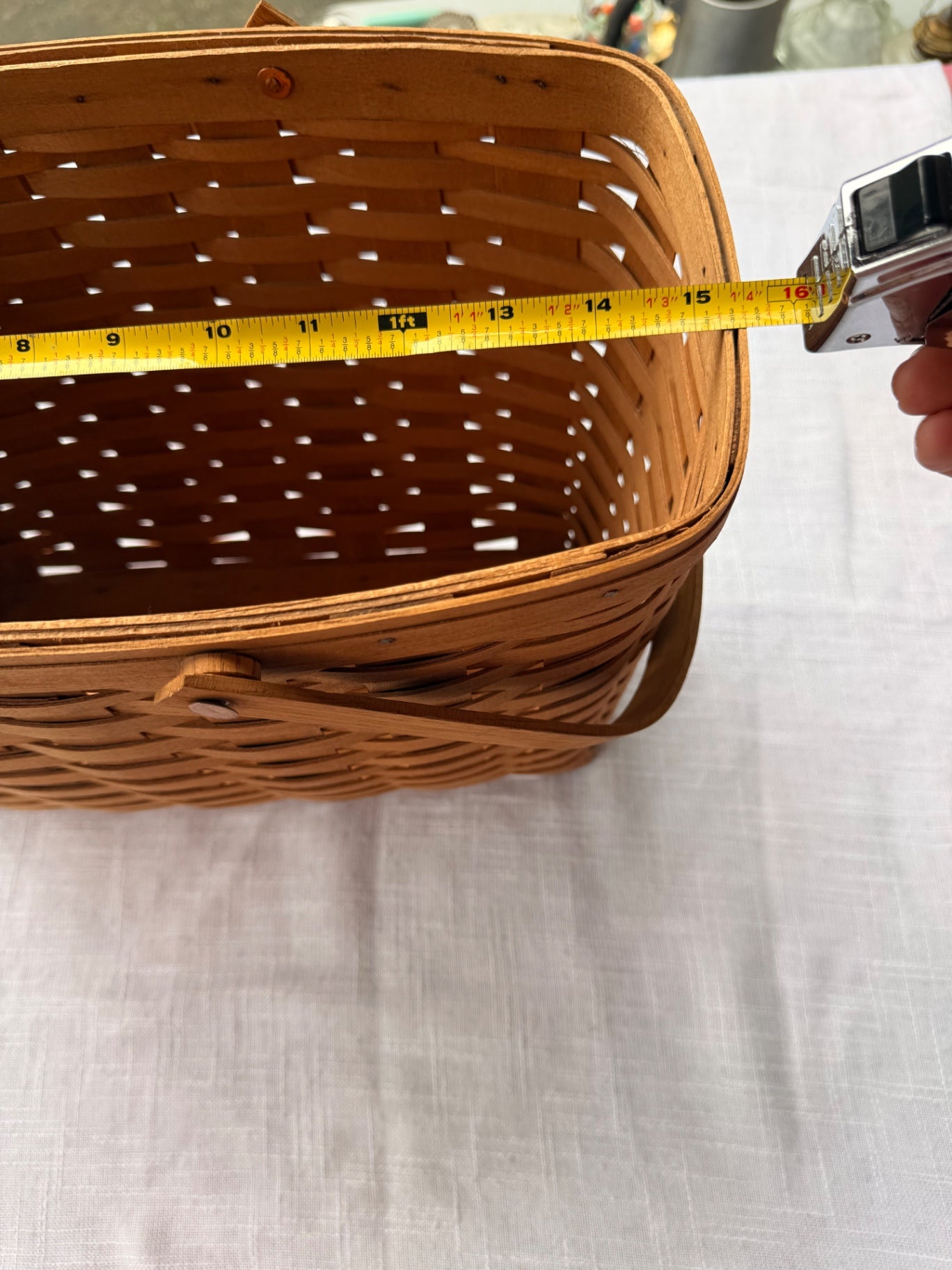 Vintage 1987 Longaberger Tall Market Basket | 15.5" Double Swing Handles