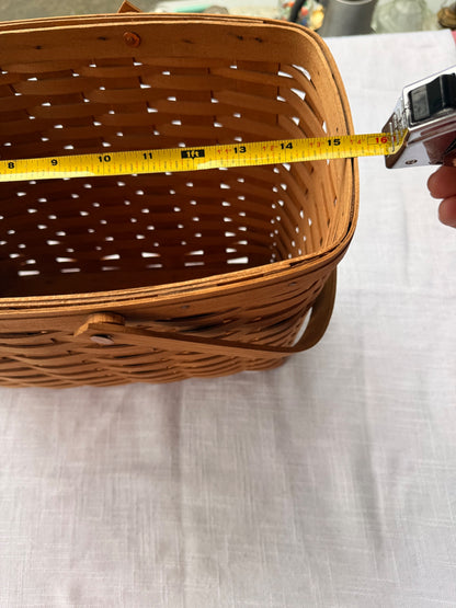 Vintage 1987 Longaberger Tall Market Basket | 15.5" Double Swing Handles
