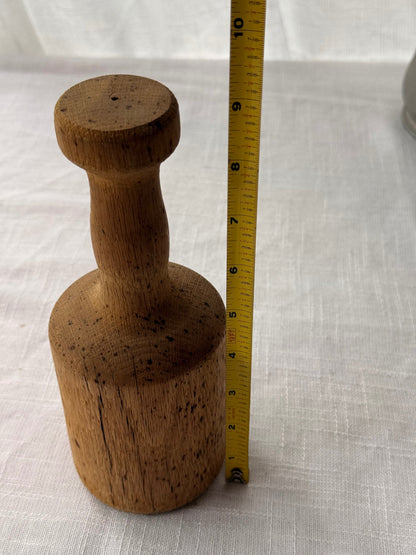 Vintage Farmhouse Turned Wood Rolling Pin with Handles
