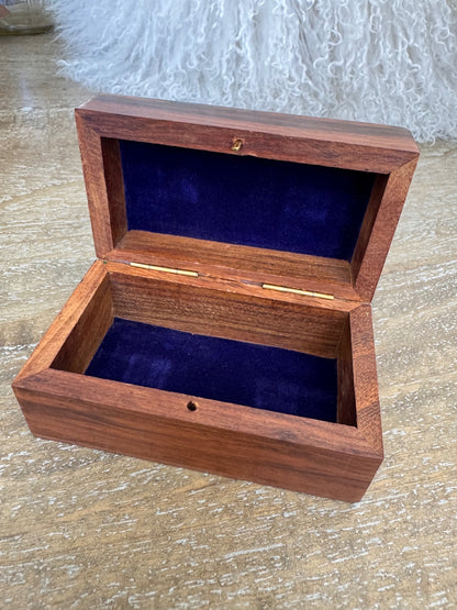 Wooden keepsake box w/ brass anchor
