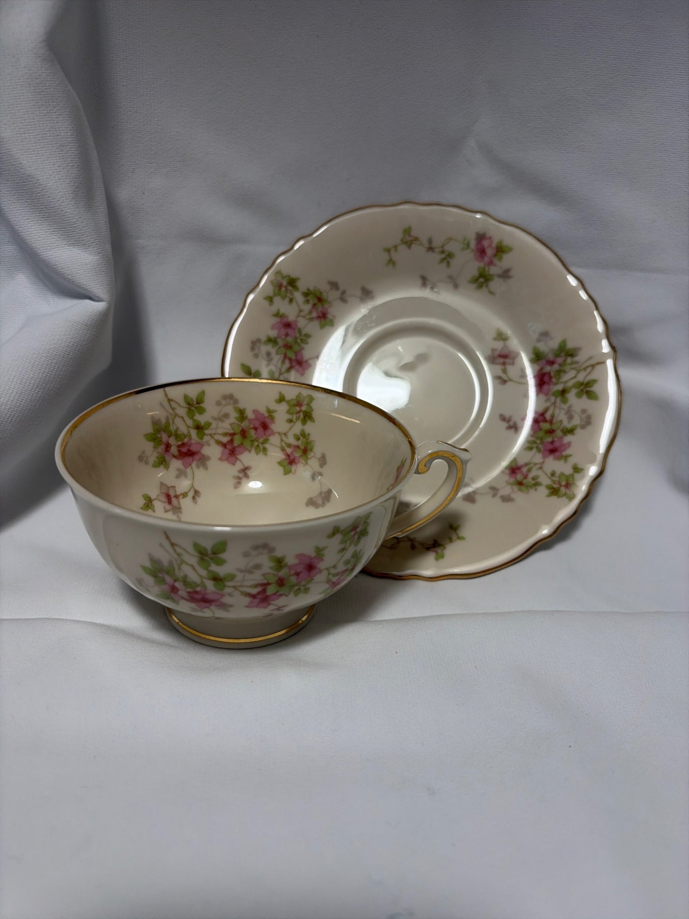 Federal Shape floral cup and saucer