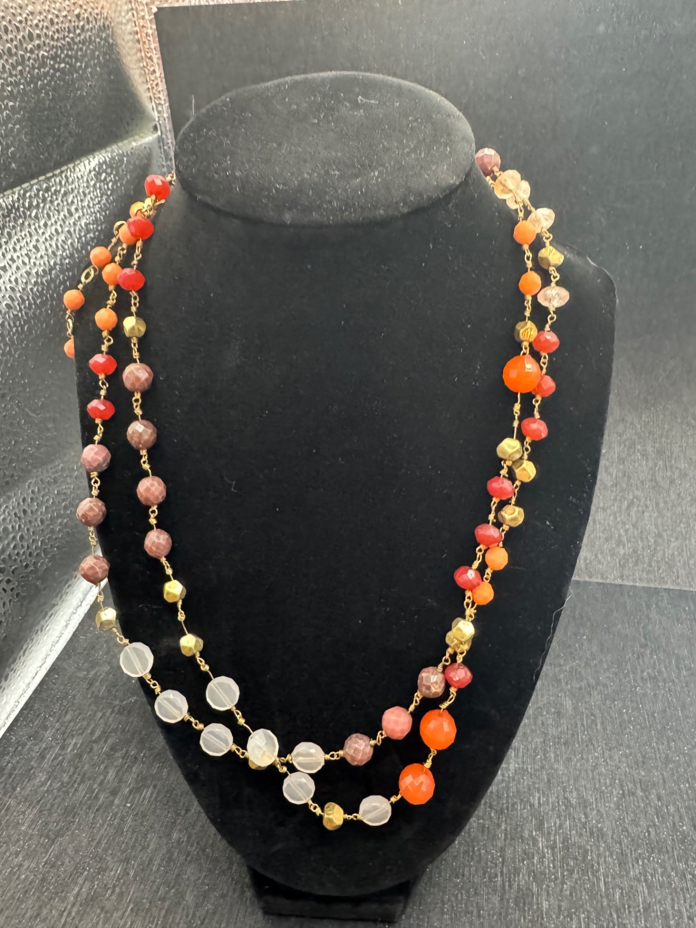 Orange Beaded Necklace