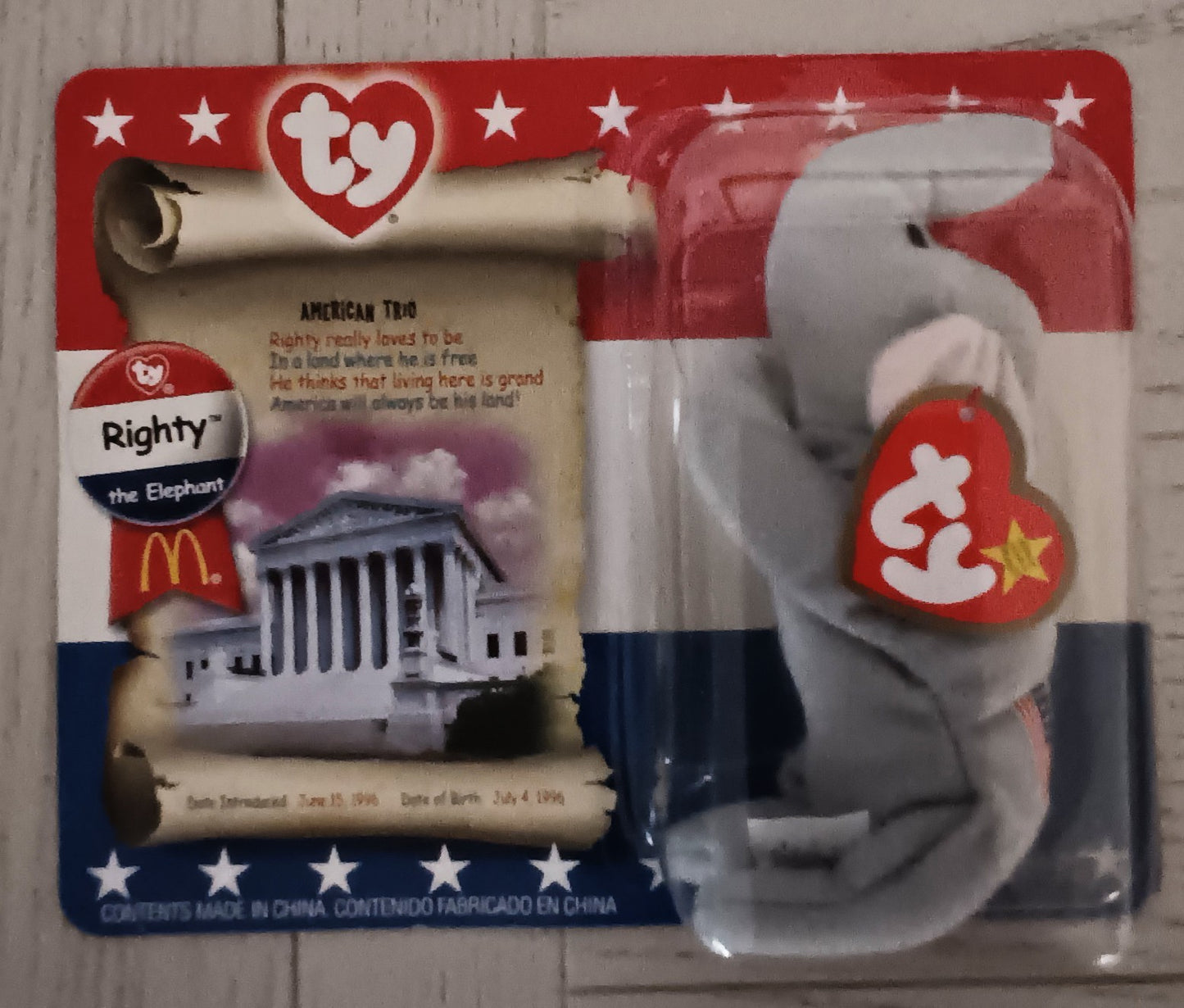 McDonald's Ty Beanie Baby "Righty"