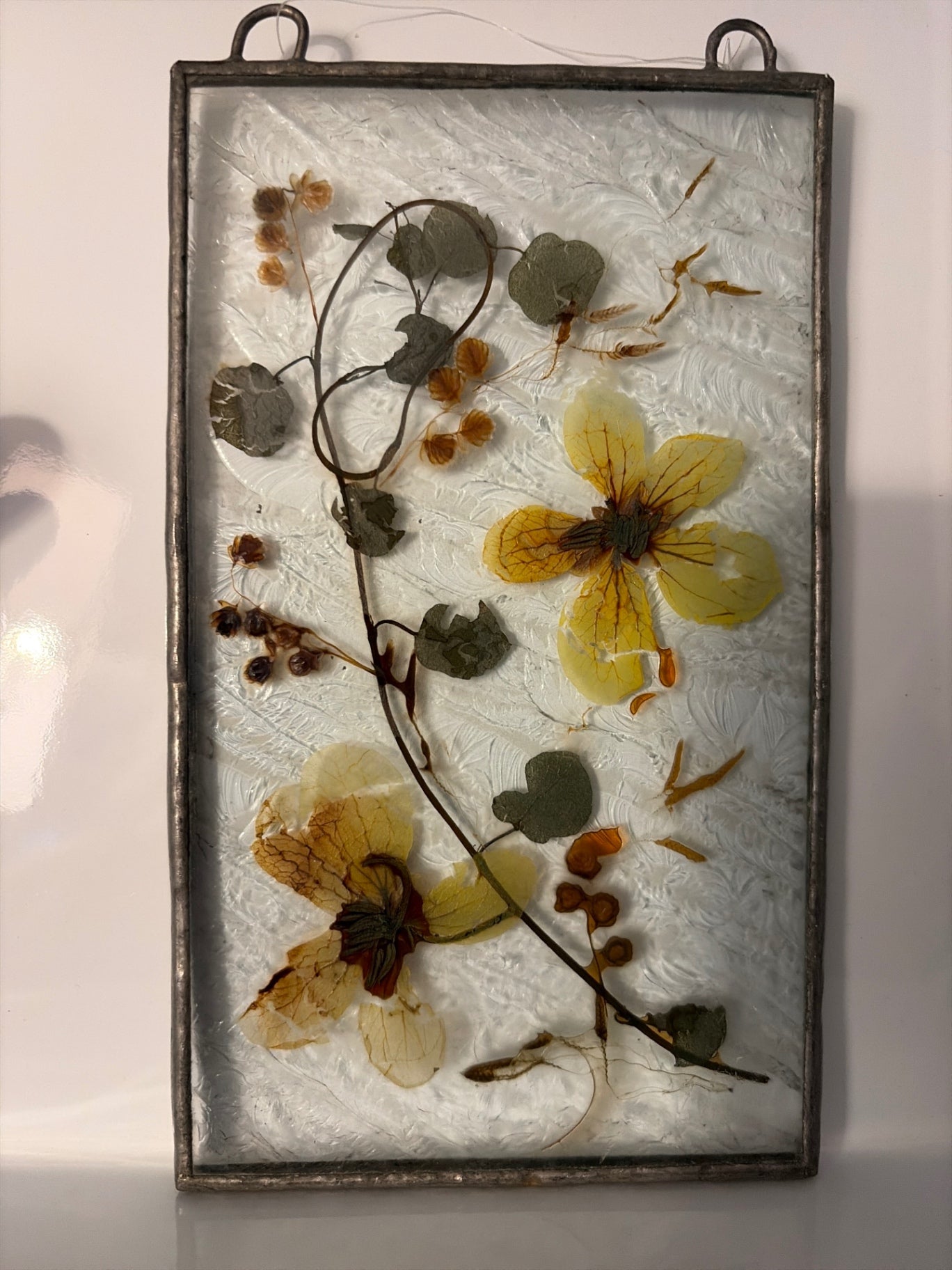 Pressed flower wall hanging