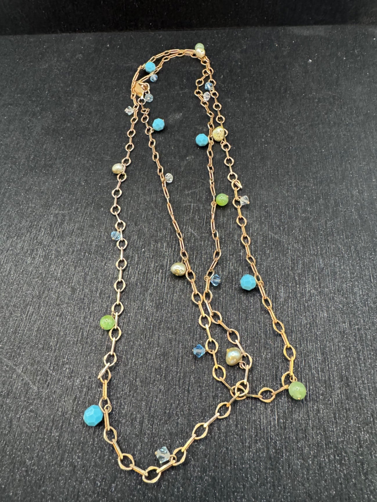 Gold tone Necklace with beads