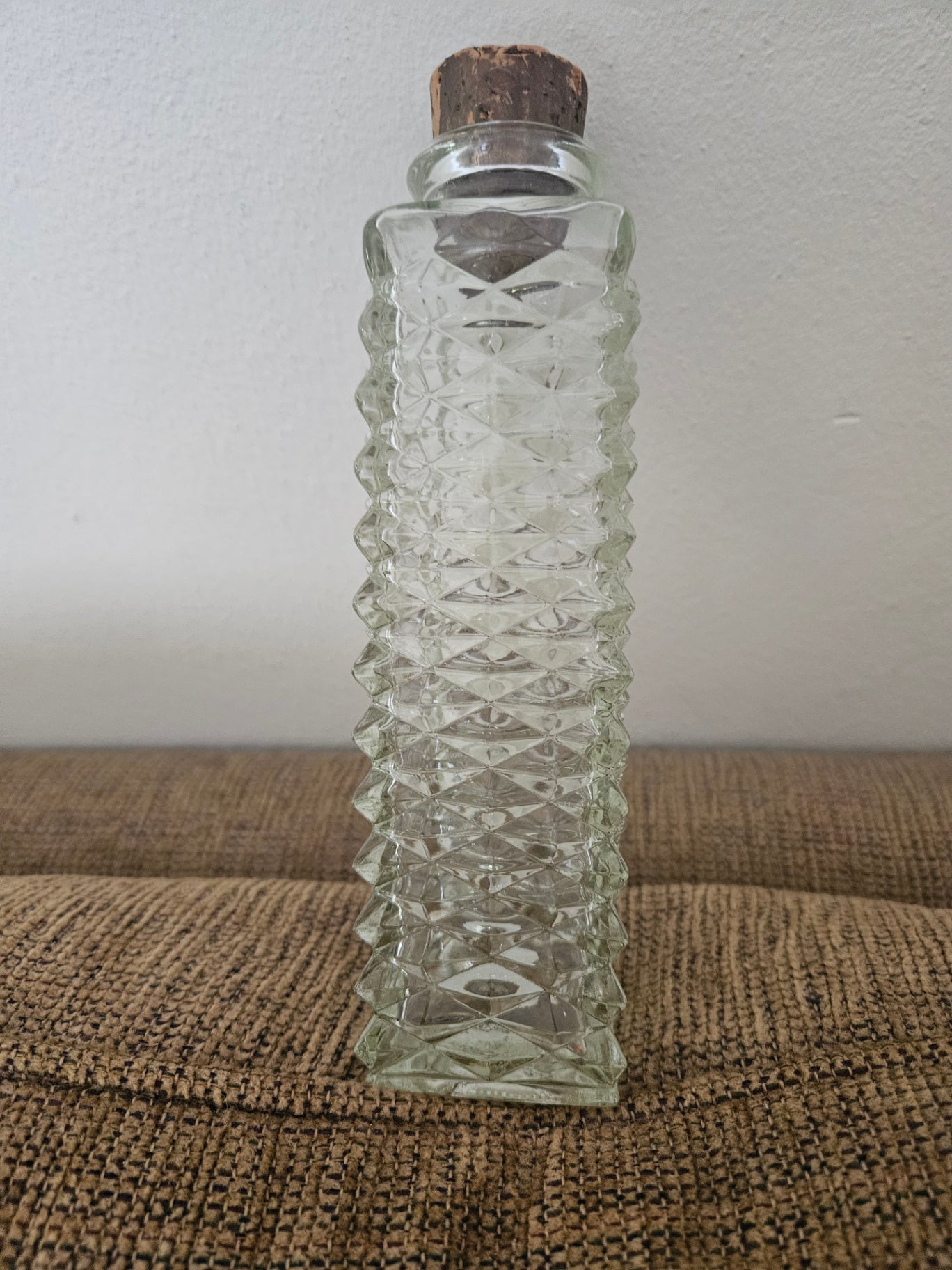Vintage pressed glass bottle
