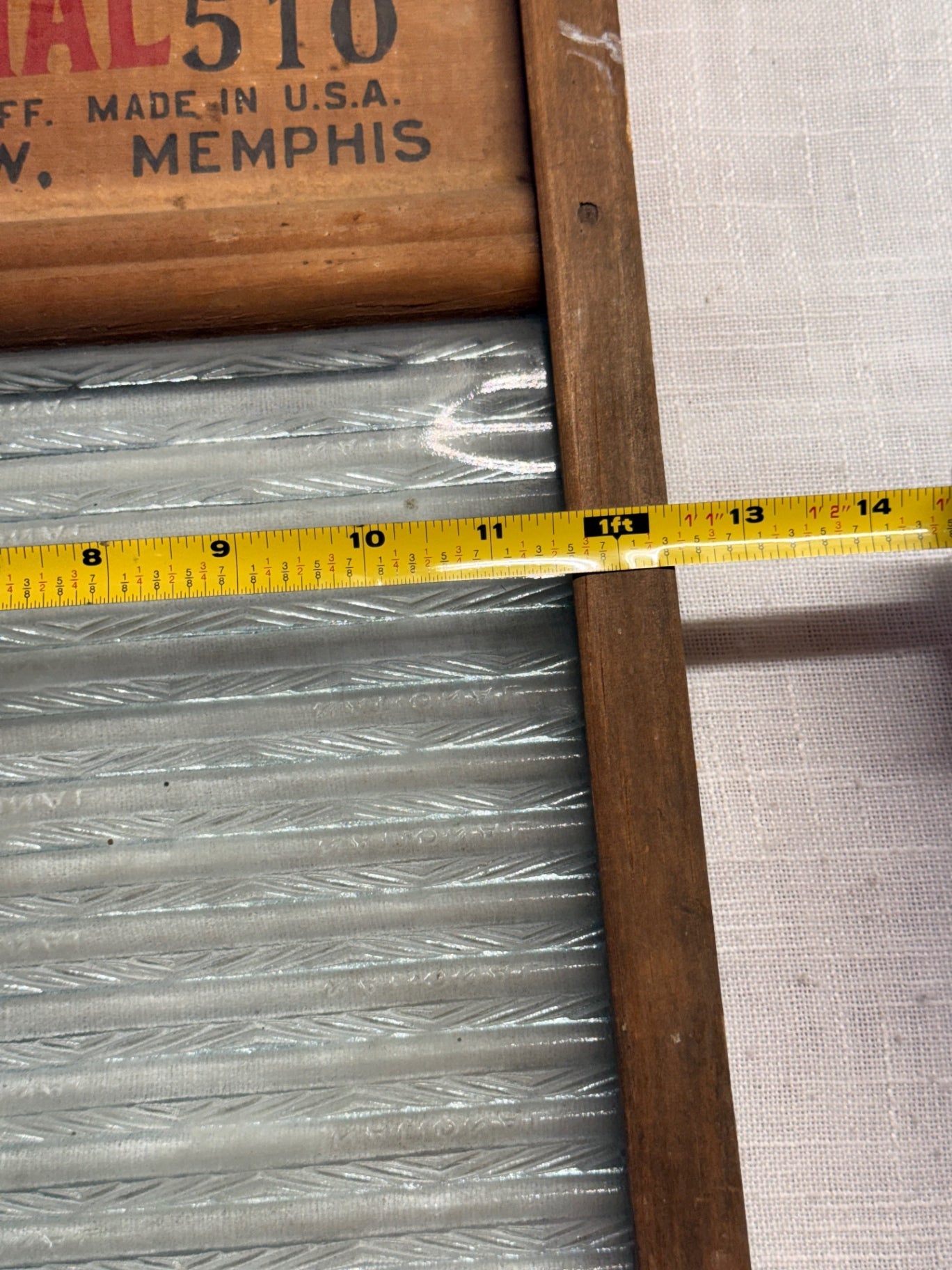 Vintage National Washboard Co. No. 510 "Atlantic" Glass Washboard