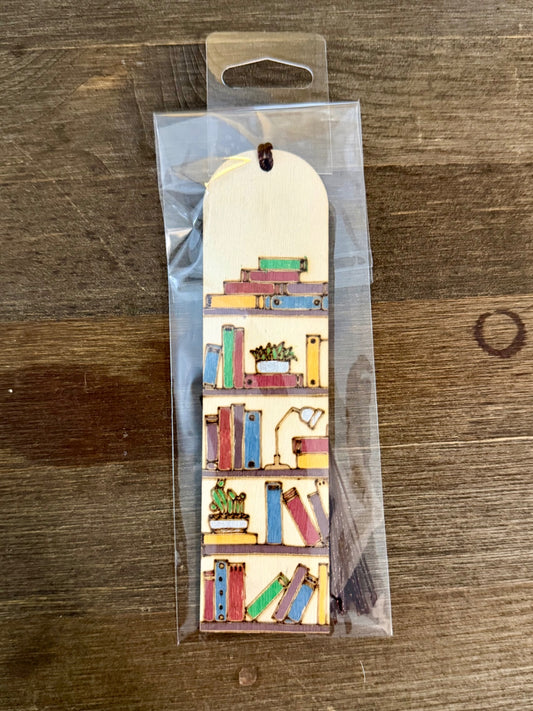 Wooden Bookmark - Bookshelf