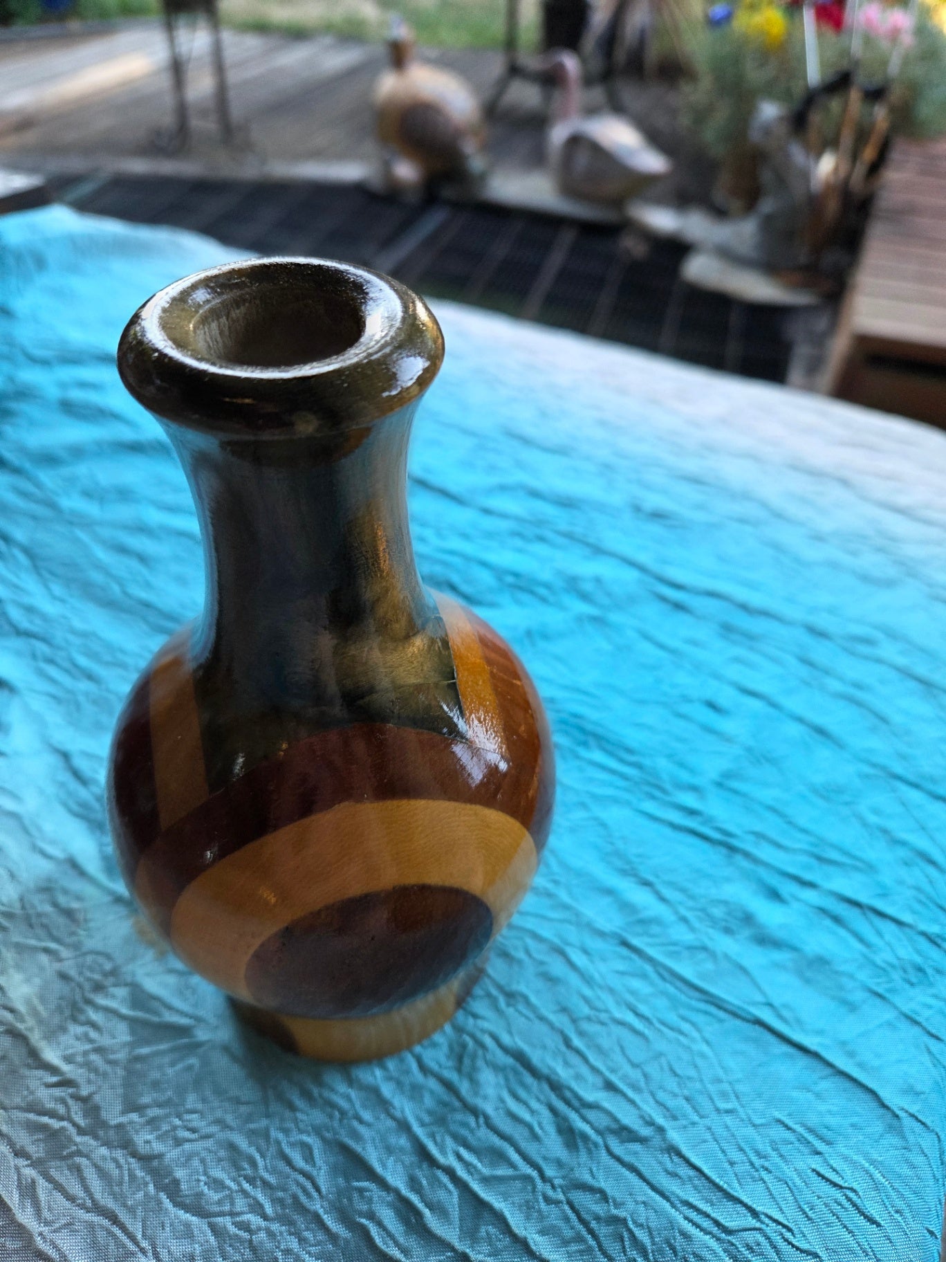 Hand turned vase Jamaica
